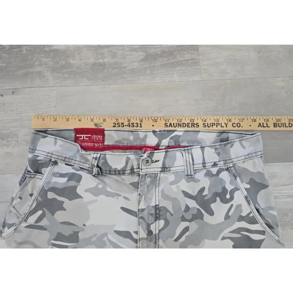 Jordan Craig Men's Camo Jeans 36x32 White Gray Winter Camouflage Streetwear